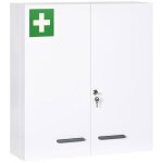 Armoire à pharmacie kleankin avec 2 portes et 6 étagères en acier blanc dimensions 55x18x60 cm pour ranger ... Armoire à pharmacie kleankin avec 2 portes et 6 étagères en acier blanc dimensions 55x18x60 cm pour ranger ...
