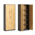 Armoire polyvalente avec 5 compartiments 2 portes - 74x35x180 cm - meuble de rangement bureau entrée ... Armoire polyvalente avec 5 compartiments 2 portes - 74x35x180 cm - meuble de rangement bureau entrée ...