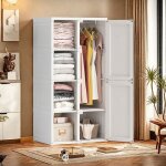 Armoire armoires portables avec portes transparentes armoire pliable armoire  vtements 69x50x136cm ...