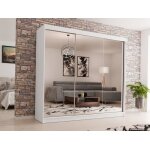 Armoire à portes coulissantes avec miroir - debra 13 - tringles à vêtements - 240x216x61 cm - blanc - ... Armoire à portes coulissantes avec miroir - debra 13 - tringles à vêtements - 240x216x61 cm - blanc - ...