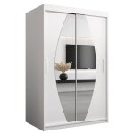 Armoire porte coulissante miroir elypse l 100 h 200 corps blanc mat2 portes garde robe penderie vtement ...