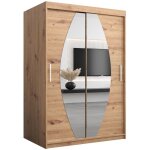 Armoire porte coulissante miroir elypse l 100 h 200 corps chne artisan2 portes garde robe penderie vtement ...