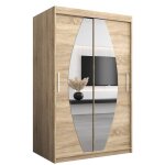 Armoire porte coulissante miroir elypse l 100 h 200 corps chne sonoma2 portes garde robe penderie vtement ...