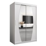 Armoire porte coulissante miroir elypse l 120 h 200 corps blanc mat2 portes garde robe penderie vtement ...