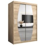 Armoire porte coulissante miroir elypse l 120 h 200 corps chne sonoma2 portes garde robe penderie vtement ...