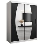 Armoire porte coulissante miroir elypse l 150 h 200 corps blanc mat et façade noir mat garde robe à 2 ... Armoire porte coulissante miroir elypse l 150 h 200 corps blanc mat et façade noir mat garde robe à 2 ...