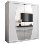 Armoire porte coulissante miroir elypse l 180 h 200 corps blanc mat2 portes garde robe penderie vtement ...