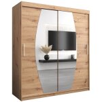 Armoire porte coulissante miroir elypse l 180 h 200 corps chne artisan2 portes garde robe penderie vtement ...
