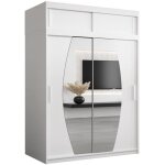 Armoire porte coulissante miroir elypse avec extension l 120 h 240 corps blanc mat penderie v�tement ...