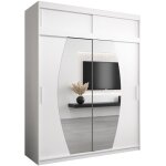 Armoire porte coulissante miroir elypse avec extension l 180 h 240 corps blanc mat penderie vtement ...