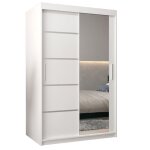 Armoire porte coulissante miroir verona 2 100 100x200x62cm corps blanc mat abiksmeble