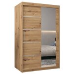 Armoire porte coulissante miroir verona 2 100 100x200x62cm corps chne artisan abiksmeble