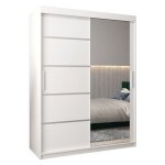 Armoire porte coulissante miroir verona 2 150 150x200x62cm corps blanc mat abiksmeble Armoire porte coulissante miroir verona 2 150 150x200x62cm corps blanc mat abiksmeble