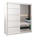 Armoire porte coulissante miroir verona 2 180 180x200x62cm corps blanc mat abiksmeble Armoire porte coulissante miroir verona 2 180 180x200x62cm corps blanc mat abiksmeble