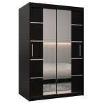 Armoire porte coulissante miroir verona 4 100 100x200x62cm corps noir mat abiksmeble Armoire porte coulissante miroir verona 4 100 100x200x62cm corps noir mat abiksmeble