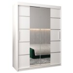 Armoire porte coulissante miroir verona 4 150 150x200x62cm corps blanc mat abiksmeble Armoire porte coulissante miroir verona 4 150 150x200x62cm corps blanc mat abiksmeble