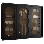 Armoire avec portes coulissantes en verre fum� ? 200x250x62cm ? 2 tringles et �tag�res ? bahrajn 3 ? ...