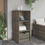 Armoire de rangement - akozon - 50x55x115 cm - rsine tresse - extrieur - gris
