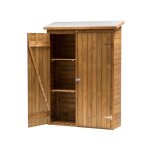Armoire de rangement - axi - olivier - bois massif - marron - 2 tagres