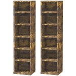 Armoire de rangement cd - dvd - homcom - 6 + 6 compartiments - capacit max. 204 cd - 21 x 225 x 885 ...