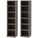 Armoire de rangement cd - dvd - homcom - 6 + 6 compartiments - capacit max. 204 cd - 21 x 225 x 885 ...