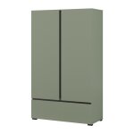Armoire de rangement havana ? 2 portes 1 tiroir ? coloris vert sauge et noir ? design moderne et compact ...