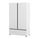 Armoire de rangement havana blanche et noire 2 portes 1 tiroir ? design moderne et pratique