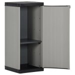 Armoire de rangement de jardin - vidaxl - 1 �tag�re - gris / noir - 35x40x85 cm - pvc et pp - charge ...