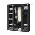 Armoire de rangement - meuble de chambre - noir - contemporain - design - 150 cm x 45 cm x 175 cm