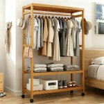 Portant � v�tements - unho - armoire de rangement - marron - 164 cm - meuble dentr�e