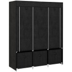 Armoire de rangement en tissu homcom pliable avec 5 �tag�res 2 tringles et 3 tiroirs en tissu 125l x ...
