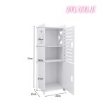 Armoire de salle de bain 2 + 1 portes horizontales armoire de sol peu encombrante �tag�re de salle de ...