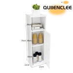 Armoire de salle de bain - 23 * 22 * 78cm armoire de salle de bain � porte unique 3 compartiments blanc ...