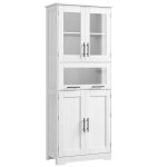 Armoire de salle de bain - colonne - blanc - 5 compartiments - 60x30x170cm - design moderne