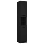Armoire de salle de bain / colonne de bain - uu - noir 32x34x1885 cm bois dingnierie m172