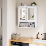 Armoire de salle de bains avec miroir armoire à pharmacie blanche avec étagères que l?on peut déplacer ... Armoire de salle de bains avec miroir armoire à pharmacie blanche avec étagères que l?on peut déplacer ...