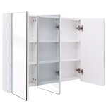 Armoire de salle de bain - blanc - 3 portes - miroir brillant - 6 étagères réglables - 90x11x65 cm Armoire de salle de bain - blanc - 3 portes - miroir brillant - 6 étagères réglables - 90x11x65 cm