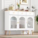 Armoire de salle à manger avec casiers armoire de bar à café de 94 cm de haut avec 3 tiroirs et 3 arcades ... Armoire de salle à manger avec casiers armoire de bar à café de 94 cm de haut avec 3 tiroirs et 3 arcades ...
