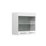 Armoire suspendue universelle r - line 60 cm avec portes vitr�es blanc haute brillance vicco