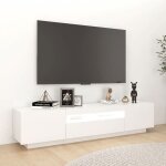 Neuf armoire tv - blanc - meuble tv - table tv - avec lumi�res led - blanc 180x35x40 cm - tt2878