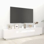 Neuf armoire tv - blanc - meuble tv - table tv - avec lumi�res led - blanc 200x35x40 cm - tt2882