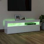 Neuf armoire tv - blanc - meuble tv - table tv - avec lumi�res led - blanc brillant 120x35x40 cm - tt3529 ...