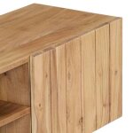 Neuf armoire tv - brun - meuble tv - table tv - 140x30x45 cm - bois dacacia massif tt2819