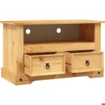 Neuf armoire tv - brun - meuble tv - table tv - gamme corona pin mexicain 91x43x56 cm - tt2734