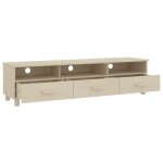 Neuf armoire tv - brun - meuble tv - table tv - hamar marron miel 158x40x40 cm - bois massif de pin tt3213 ...