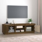Armoire tv - cloud - meuble s�jour - marron miel 140x35x40 cm bois de pin massif ll2647