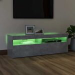 Neuf armoire tv - gris - meuble tv - table tv - avec lumi�res led - gris b�ton 120x35x40 cm - tt3528