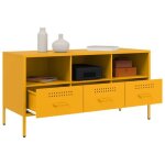 Neuf armoire tv - jaune - meuble tv - table tv - jaune moutarde 1005x39x505 cm - acier tt4701