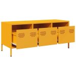 Neuf armoire tv - jaune - meuble tv - table tv - jaune moutarde 1015x39x435 cm - acier lamin� � froid ...