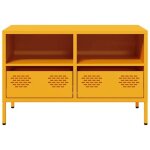 Neuf armoire tv - jaune - meuble tv - table tv - jaune moutarde 68x39x435 cm - acier lamin� � froid tt4957 ...